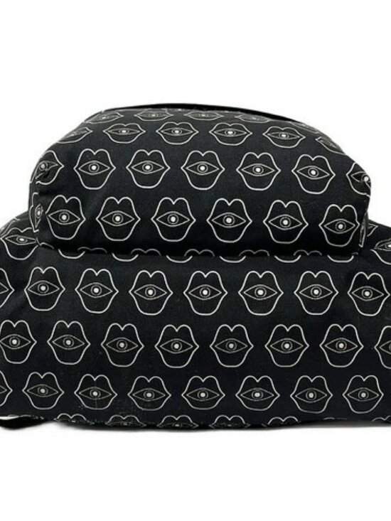 CELINE Telepathic Love Black White Nylon Leather Backpack main image 2